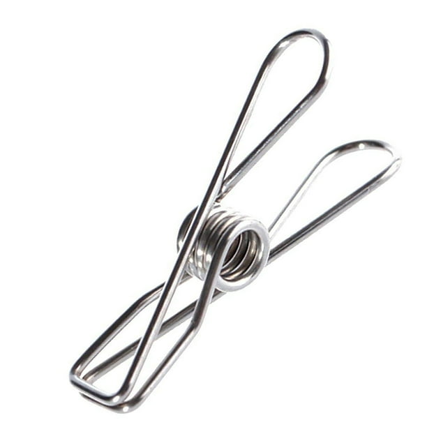 Paquete De 100 Pinzas Para Ropa, Manta De Acero Inoxidable, Pinzas Colgantes Para Tendedero Para Ropa, Archivos De Papel, Sello Para Aperitivos Cateissary HA028470-02