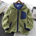 thumbnail image 1 of Cowsor Baby Kids Sherpa Jacket with Zipper, Cotton-Lined Fuzzy Outerwear Coat for Infant Toddler, 1 of 5