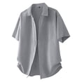 thumbnail image 2 of Hessimy Men Casual Button Down Shirts Short Sleeve Summer Beach Shirt Fashion Camp Tops(Black,XL), 2 of 4