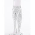 thumbnail image 5 of YONGHS Kids Girls Boys Shiny Metallic Dance Harem Pants Jazz Hip Hop Trousers Silver 13-14, 5 of 7