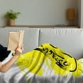thumbnail image 3 of Jazz Music Soft Flannel Fleece Throw Blanket, Saxophone Color Paint Splash Background Design Illustration, Cozy Plush for Indoor and Outdoor Use, 70" x 90", Yellow Black, by Ambesonne, 3 of 5