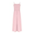 thumbnail image 6 of JGGSPWM Women's Halter Round Neck Dresses 2025 Summer Beach Sundress Casual Spaghetti Strap Swing A Line Long Flowy Dress Pink S, 6 of 7