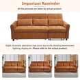 thumbnail image 2 of 2-in-1 Convertible Sleeper Sofa Bed with Recliner, Chenille Pull Out Couch with USB Ports and Three-Level Adjustable Backrest, 3 Seat Cloud Sectional Couch for Living Room, Orange, 2 of 7