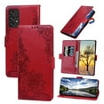 thumbnail image 1 of Jiahe Cover Wallet Case for Samsung A53 5G Card Holder Kickstand Flip Cover Embossed Floral Flower Lanyard Protective Soft PU Leather Skin Case,Red, 1 of 7