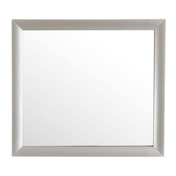 Home Bedroom Indoor Marilla 35" X 39"Modern Rectangle Framed Dresser Mirror - Silver Champagne