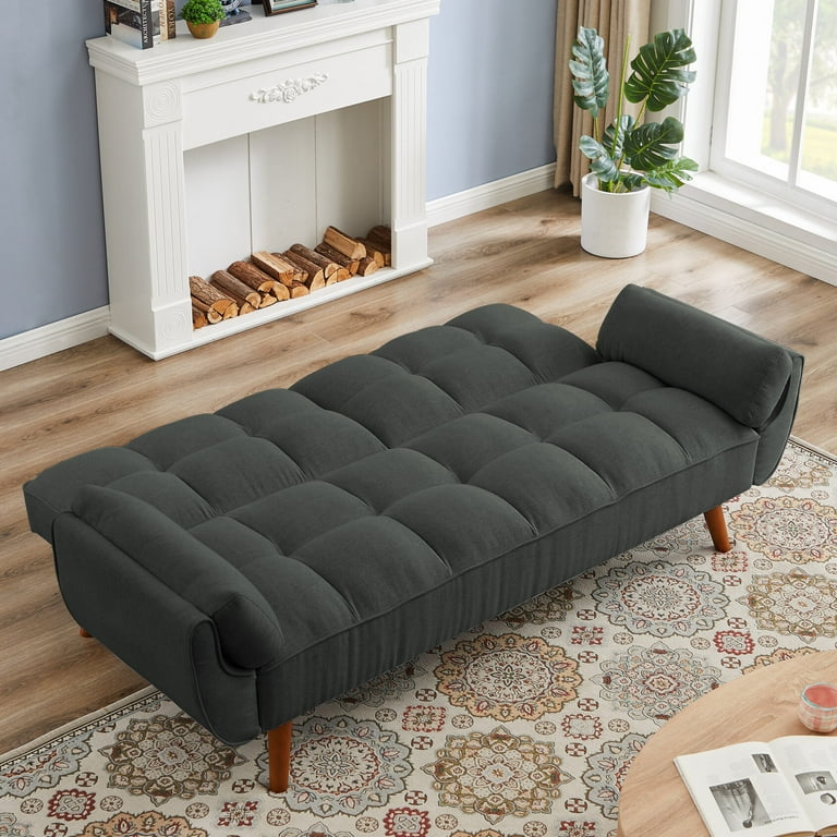 Modern Linen Convertible Sofa, Industrial Style Sofa Bed Modern Linen Convertible Sofa, Industrial Style Sofa Bed