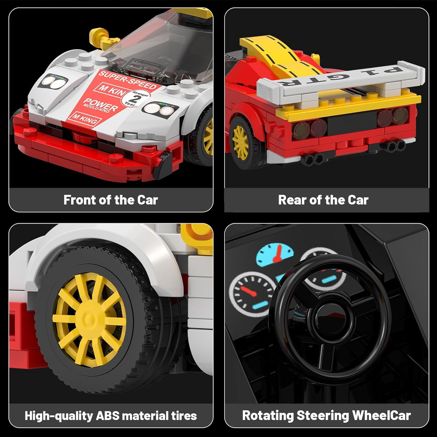 Speed Champion P80C Racing Car Building Kit with Acrylic Display Case, 27069 Collectible Model Car Kits, Building Blocks Kit Racing Toy Cars for Adult (459 PCS)