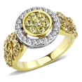 thumbnail image 1 of Alamode TK3704-9 Women Two-Tone IP Gold Stainless Steel Ring with Top Grade Crystal in Multi Color - Size 9, 1 of 1
