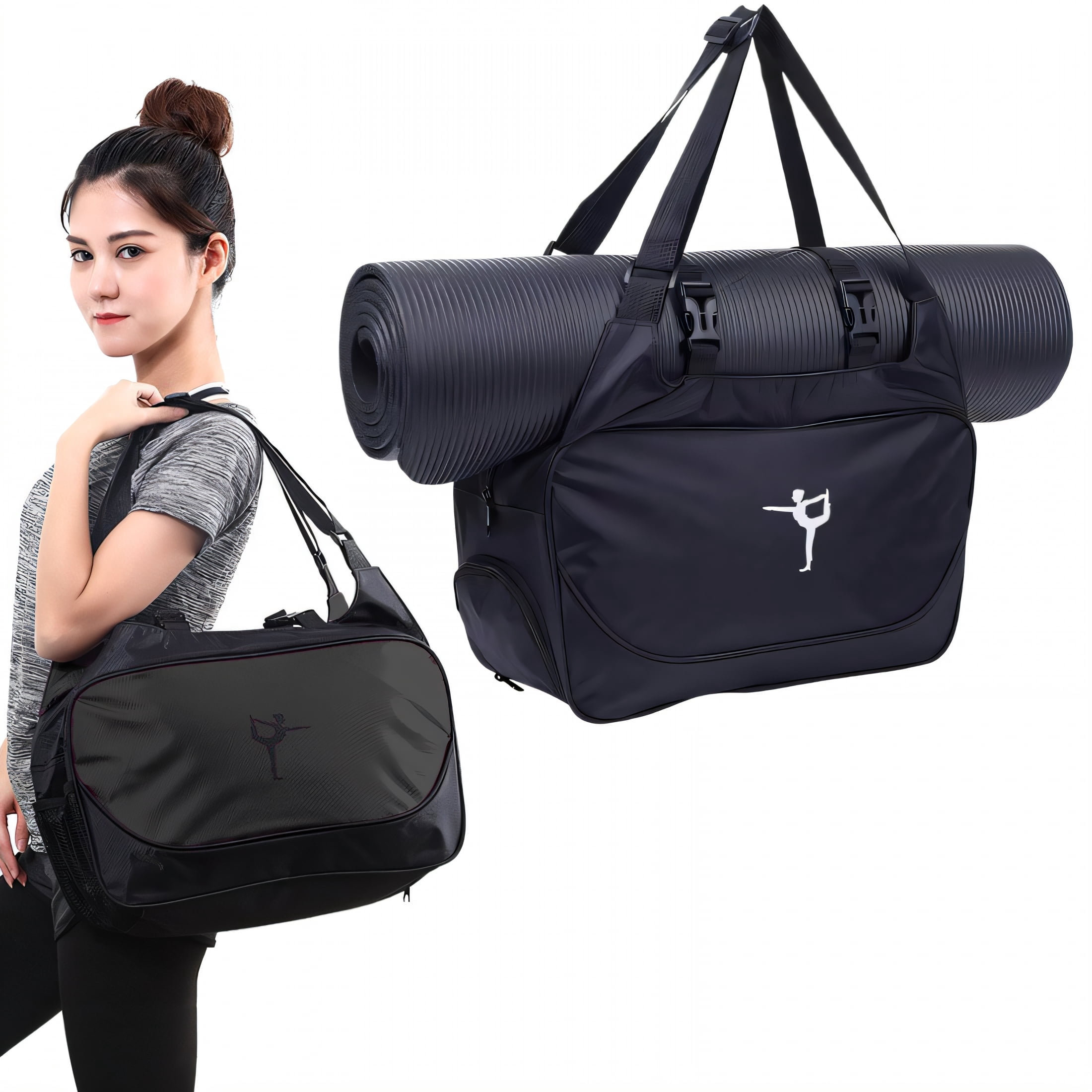 Blogilates Backpack Women Black Puffer Quilted Gym Bag Bottom Shoe Compartment Amazon.com: DOYOGI Quilted Gym Bag for Women,Duffle Bag for  main image 2