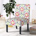 thumbnail image 2 of Modern Fabric Print Accent Chair Decorative Slipper Chair Vanity Chair Corner Side Chair White, 2 of 8