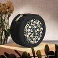 thumbnail image 6 of Fuzoiu Flowers Print Portable Jewelry Box,Round Mini Leather Travel Jewelry Case,Small Travel Jewelry Organizer,Jewelry Holder for Ring Necklace Earring for Women Girls-Black, 6 of 7