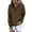 Brown, variant on Women's Button Down Hoodie Long Sleeve V Neck Pullover with Drawstring & Pockets Relaxed Fit Watermelon Red XL