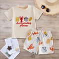thumbnail image 2 of Summer Boys Girls 2 Piece Outfits Boys Short Suit Adorable Crocodile Summer Vibes Print T-Shirt and Plaid Shorts Outfit, 2 of 7