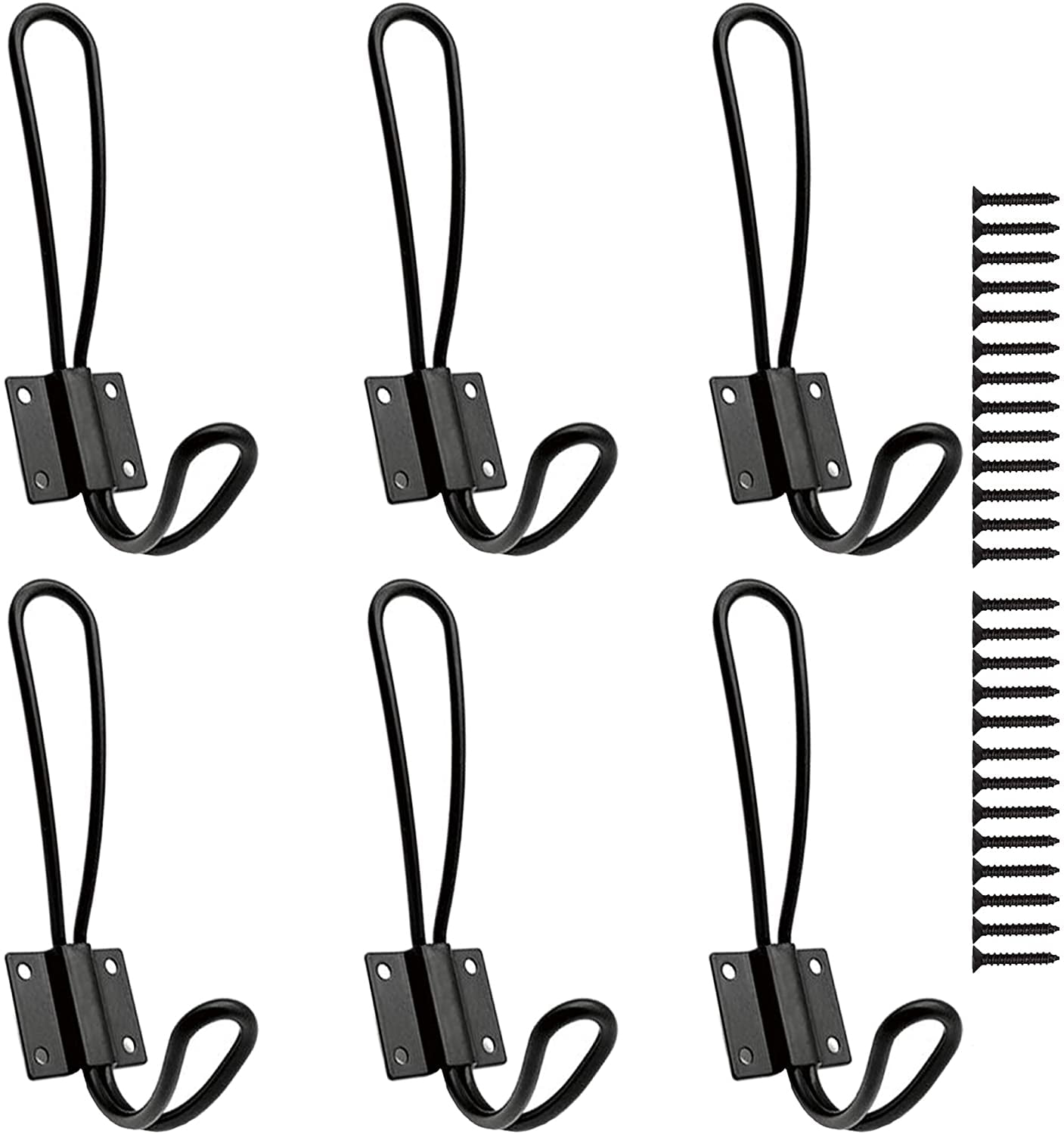 Rustic Entryway Hooks6 Pack Farmhouse Hooks with Metal Screws Included