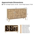 thumbnail image 3 of 53" Buffet Sideboard 3 Doors Storge Accent Cabinet with Adjustable Shelves and Drawer Oak, 3 of 9