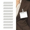 thumbnail image 3 of 100 clips de identificación de metal, clips de identificación transparentes, premium, clip para etiqueta de nombre, con correa de PVC transparente, 3 of 7