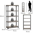 thumbnail image 3 of Librero Rack Multifuncional | Estantería Alta y Estructura de Metal | 4secciones | Ideal para Recámara Sala de Estar u Oficina | Diseño Funcional | Color Nogal, 3 of 7