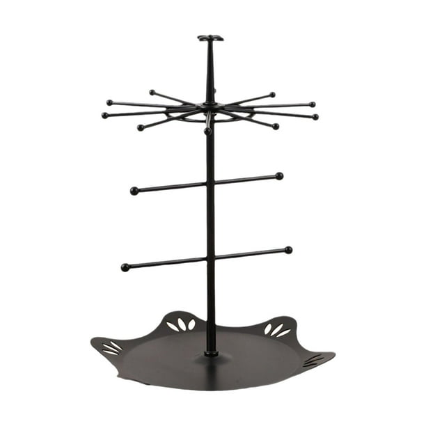 Organizador de joyas de múltiples capas para relojes, almacenamiento de fotografías, exhibición decorativa Negro S