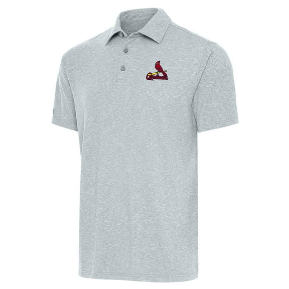 Men's Antigua Heather Gray St. Louis Cardinals Par Polo