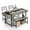 grey, variant on Dining Table Set for 4, Breakfast Nook Rectangular Farmhouse Table Set, Space Saving Kitchen Table Set with Storage Drawers