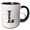 Black/White, variant on 3drose, Ideally Chic Letter I. Halloween Monogram, Broom, Wizard Hat, Cat, 11oz Mug
