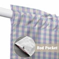 thumbnail image 4 of Swag Valance Curtains for Windows, Purple Light Filtering Kitchen Curtains with Rod Pocket, Grid Checkered Plaid Gingham Lattice Trellis Window Treatment Valances for Living Room, 36x36 - 2 PCS, 4 of 9