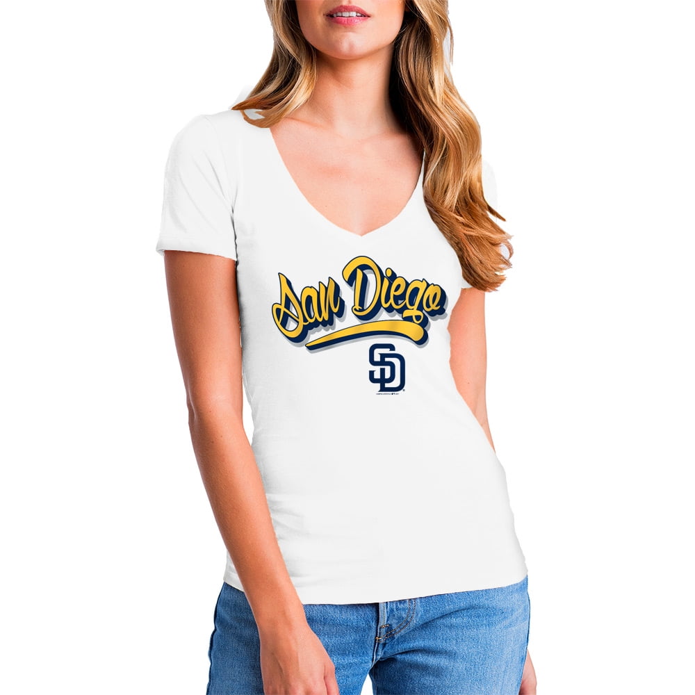 MLB San Diego Padres Women's Short Sleeve White Graphic Tee