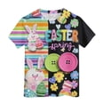 thumbnail image 5 of Staki Easter Outfit Toddler Girl Easter Bunny Shirt for Toddler Boys Girls Kids Eggs-Track Tees Eggs Tractor T-Shirts 1-9Y 10-13Y(Yellow,6-7 Years), 5 of 6