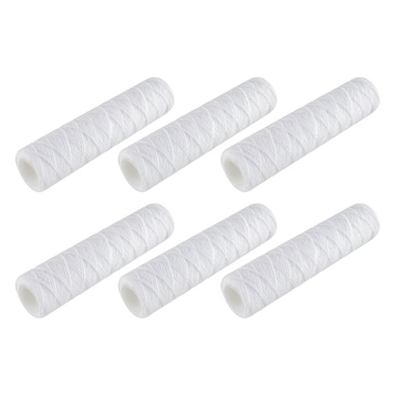 6Pcs 5 Micrometre String Wound Water Filter Universal Whole House Replacement Sediment Filters 10Inch
