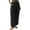 Black, variant on Babysbule Pants for Women Summer Fashion Ladies Straight Leg Casual Pocket Button Elastic Waist Full Length Pants