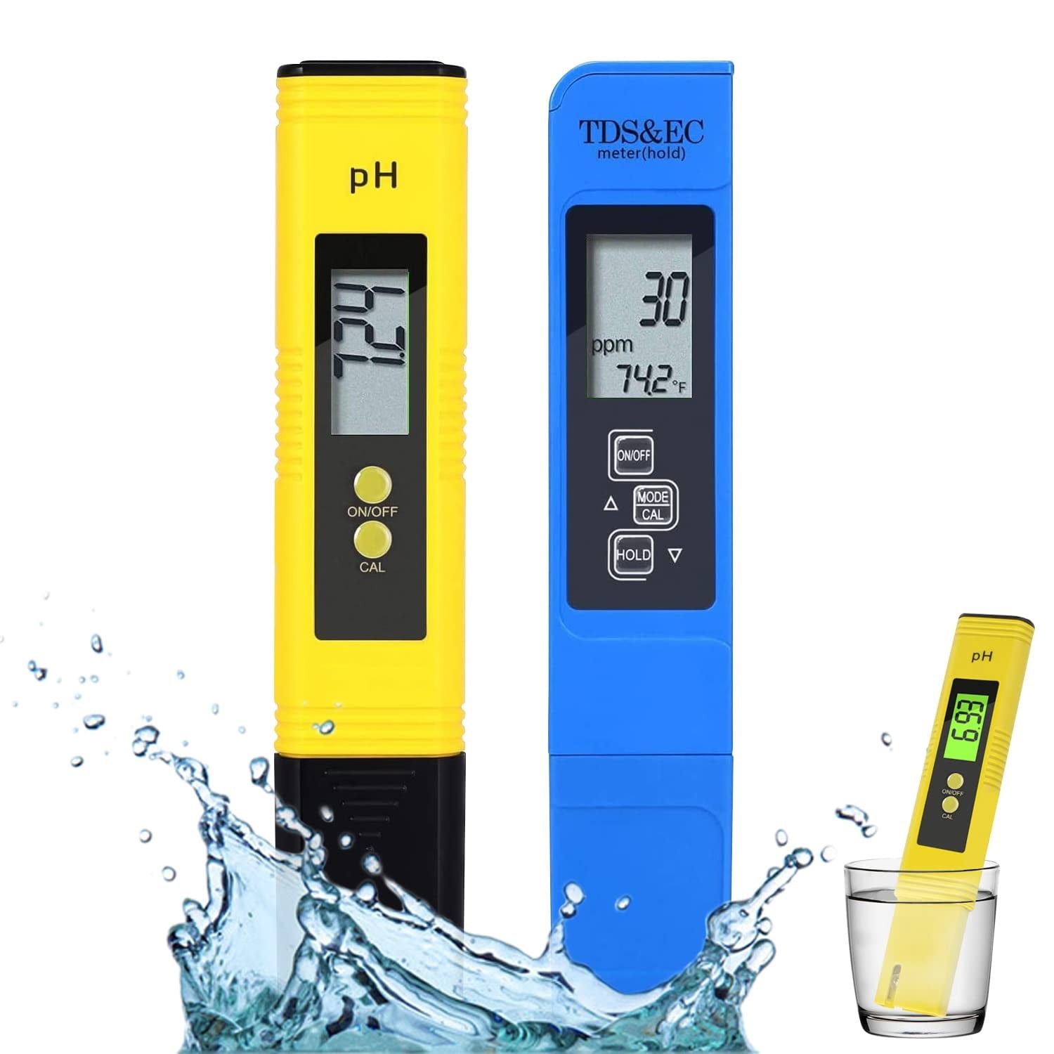 TDS PPM EC Meter 2 Pack PH Water Tester Digital Kit 