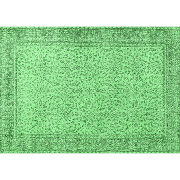 Ahgly Company Indoor Rectangle Persian Emerald Green Traditional Area Rugs, 5' x 7'