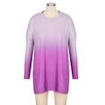 thumbnail image 3 of VSNOW Women Gradient Print Long Sleeve Tops Tunic Blouse T Shirt Plus Size, 3 of 7