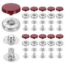 20 Set Snap Fasteners, 12mm #633 Zinc Alloy Press Studs Buttons, Dark Red