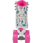 Roller Derby Women's Adjustable Roller Skates, White and Pink