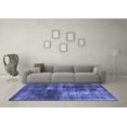 thumbnail image 3 of Ahgly Company Machine Washable Indoor Square Abstract Blue Modern Area Rugs, 8' Square, 3 of 4