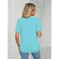 thumbnail image 5 of Womens T Shirts V Neck Short Sleeve Casual Loose Tees Tops Trending, 5 of 5