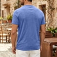 thumbnail image 5 of Men's Cotton T Shirts Short Sleeve Casual V Neck Solid Color T-Shirt Soft V Neck Lightweight Breathable Tee Classic Plain Shirts, 3XL, 5 of 9