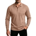 thumbnail image 3 of Rvasteizo Mens Collared Shirts Solid Casual Long Sleeve Collared Button Up Pocket Top for Fall Winter Daily XL, 3 of 5