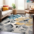 thumbnail image 4 of World Rug Gallery  Modern Floral Design Area Rug Red 2' x 3' 2' x 3' Indoor,Accent Kitchen,Bedroom,Entryway Grey,Yellow Rectangle, 4 of 5
