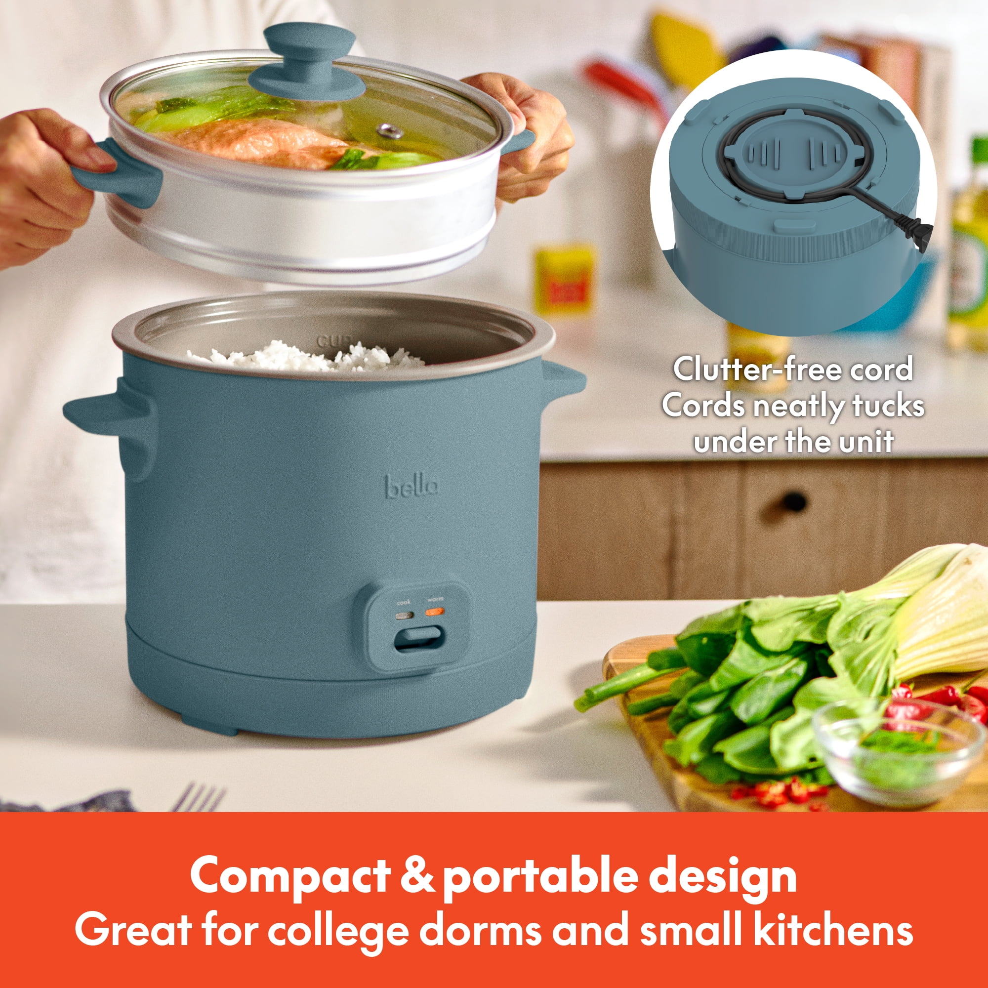 bella 16-Cup Electric Rice Cooker, Surf
