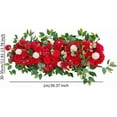 thumbnail image 5 of Artificial Wedding Arch Flowers Floral Arrangement Handcraft Flower Garlands Floral Decorations for Table Engagement Ceremony, Red, 5 of 14
