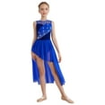 thumbnail image 2 of vastwit Girls Sleeveless Lyrical Dance Dress Lace High Low Skirt Leotard Ballet Modern Contemporary Dancewear Blue 10, 2 of 8