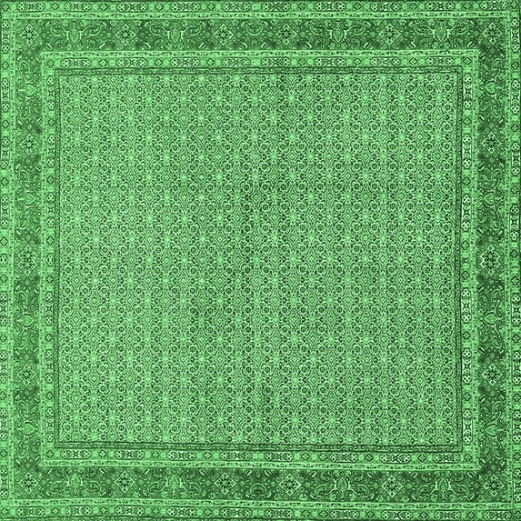 Ahgly Company Indoor Square Persian Emerald Green Traditional Area Rugs, 6' Square