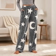 thumbnail image 2 of Axiiglly Flannel Pajama Pants for Women, Cute Printed Elastic Waist Wide Leg Pajama Pants with Pockets, Plus Size Loose Comfy Lounger Sleepwear Trousers, 2 of 10