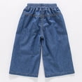 thumbnail image 4 of Bigetiay Girls Wide Leg Pants Summer Lightweight Soft Denim Casual Loose Fit, Size 7-8 Years, 4 of 6
