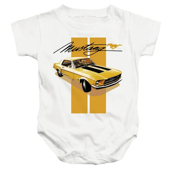 Ford Mustang Stang Stripes-Infant Snapsuit White-18Mos