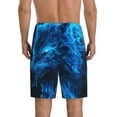 thumbnail image 5 of Cauagu Ice Blue Fire Wolf Print Pajama Bottoms for Men Sleep Pajama Shorts Elastic Waistband Sleep Pajama Short Men's PJ Shorts -3X-Large, 5 of 6