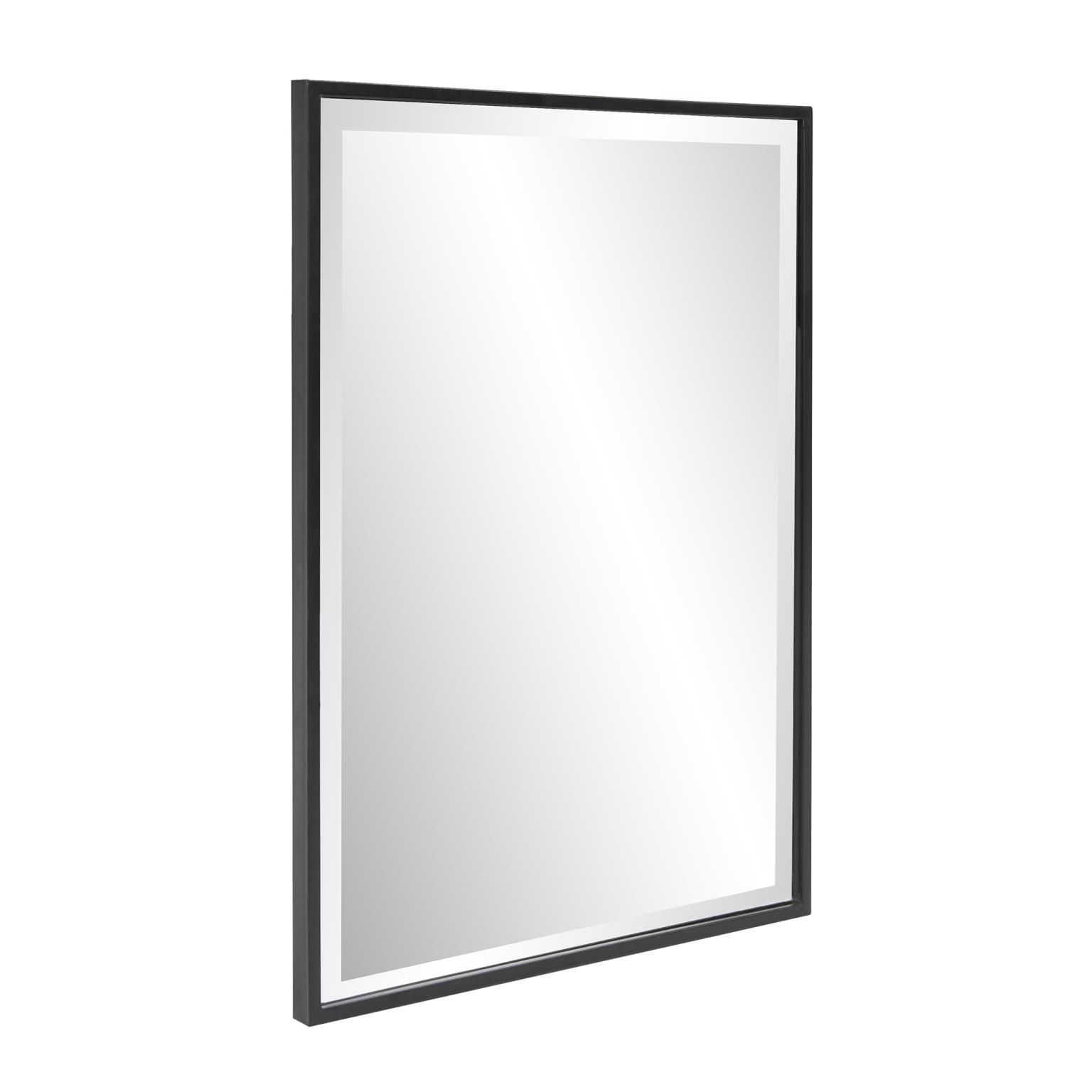 Tyler Dillon Rectangular Beveled Mirror with Matte Black Metal Frame 24"H x 18"W