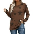 thumbnail image 2 of Stars Tees for Women Full Printed Tops Clothing Crewneck Long Sleeve Pullover Classic-Fit Tees Casual Soft Outfits Spring Fall Clothes Fashion Shirts, 2 of 8
